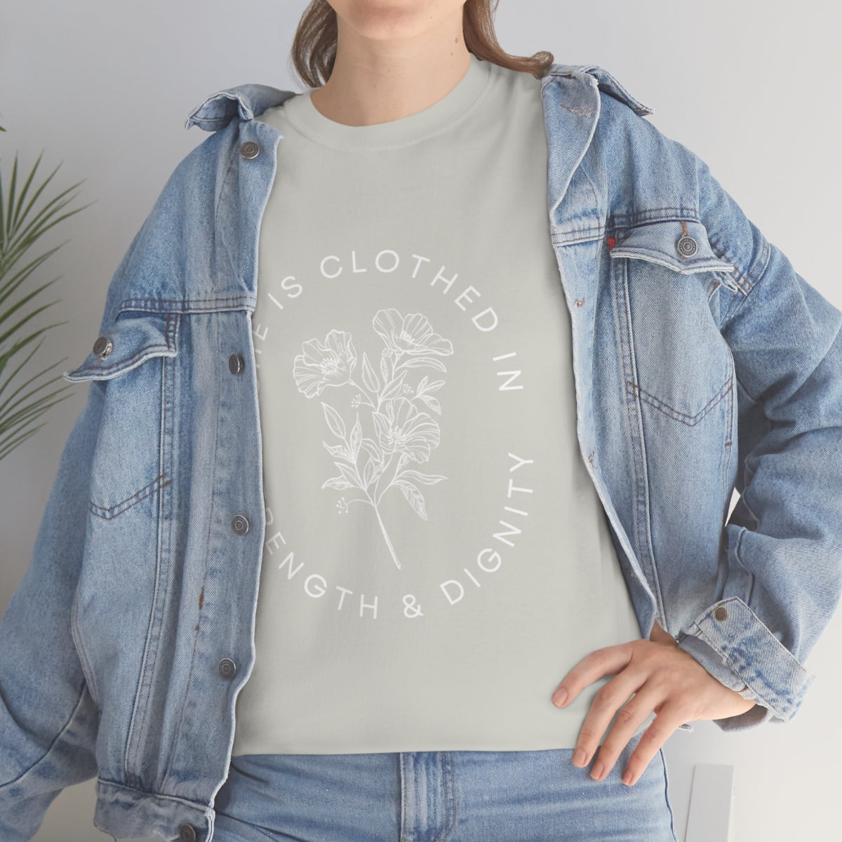 She is Clothed in Strength, Unisex Heavy Cotton Tee