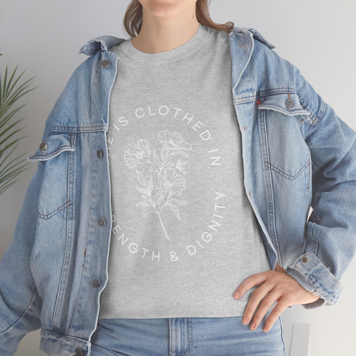 She is Clothed in Strength, Unisex Heavy Cotton Tee