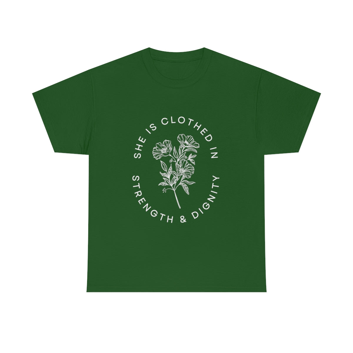 She is Clothed in Strength, Unisex Heavy Cotton Tee