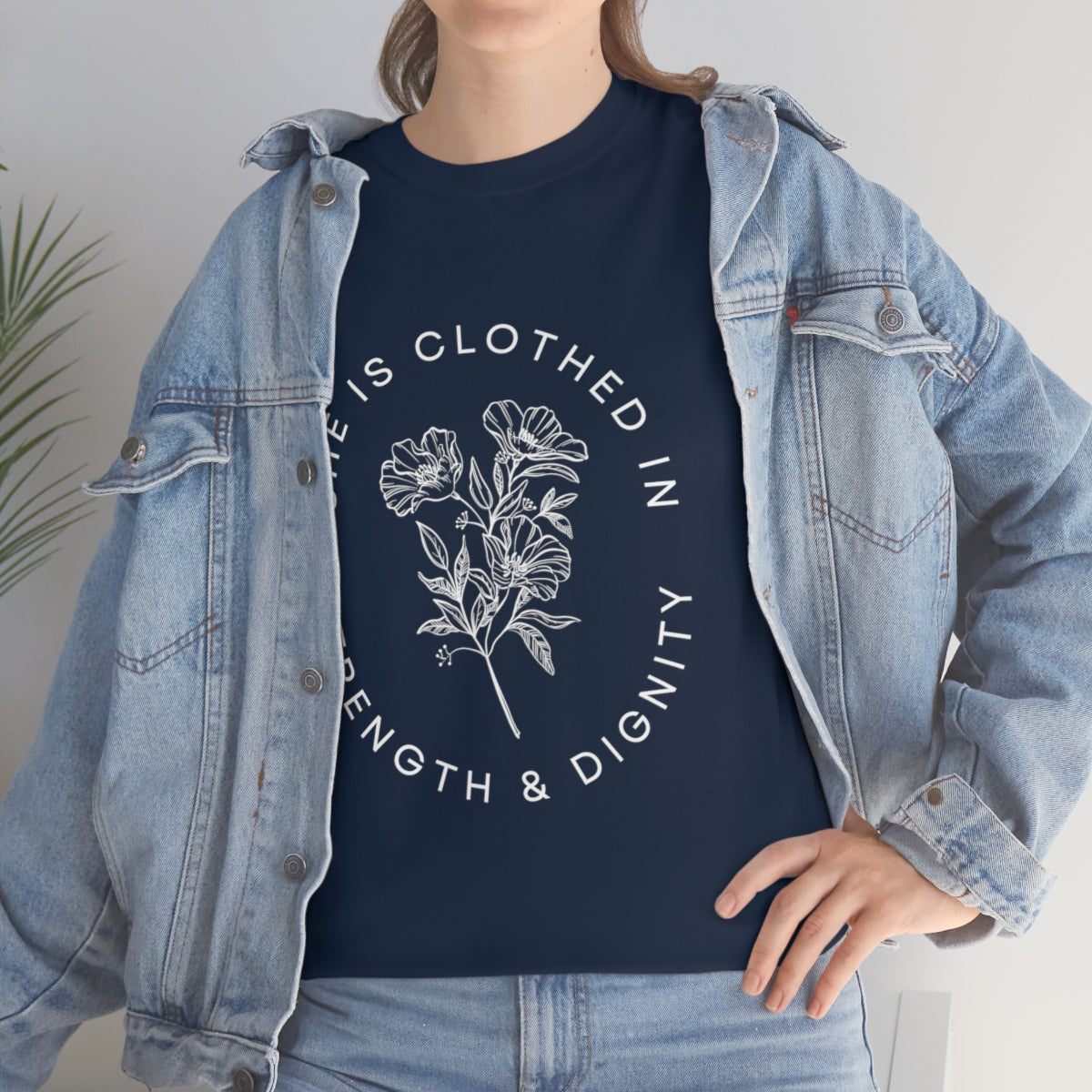 She is Clothed in Strength, Unisex Heavy Cotton Tee