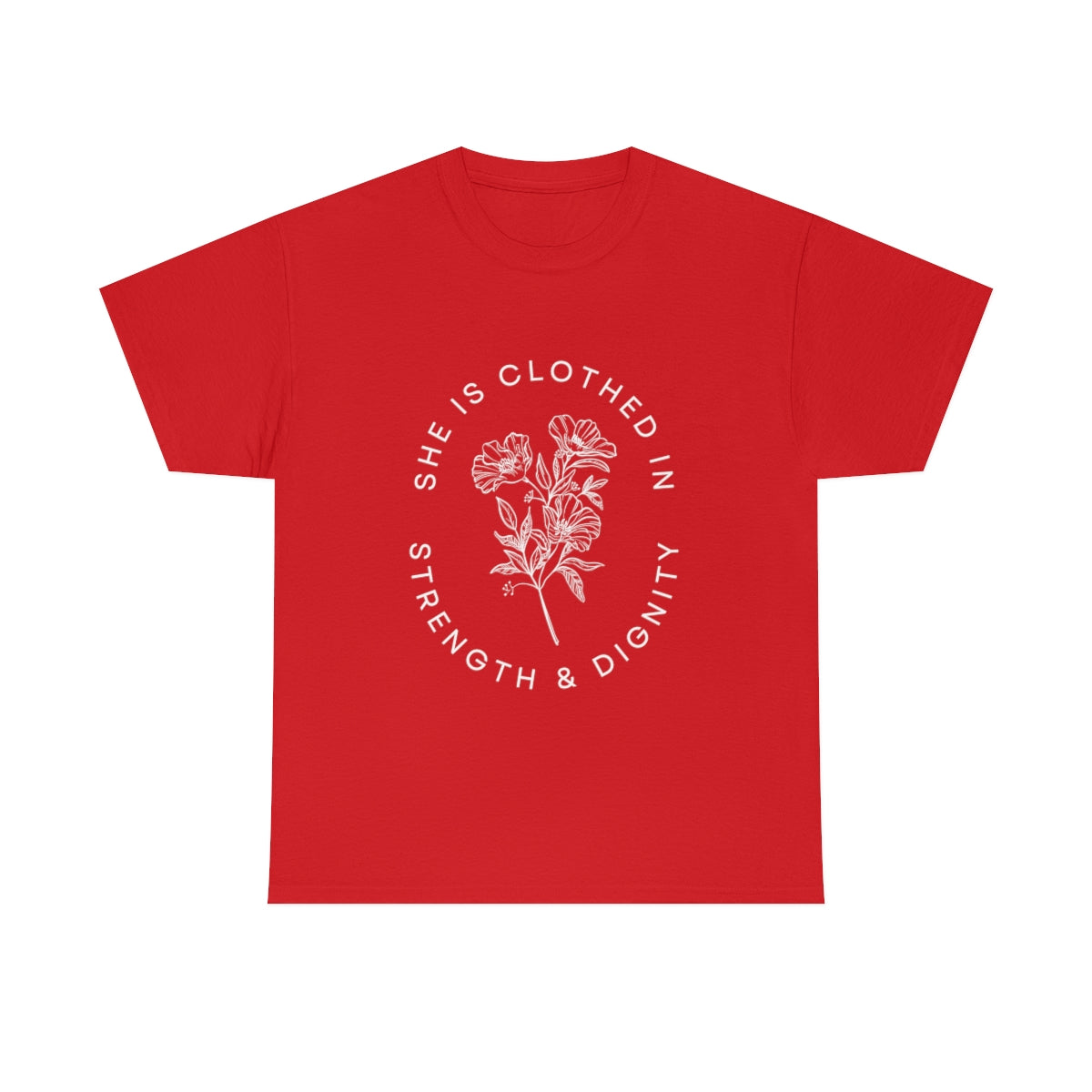 She is Clothed in Strength, Unisex Heavy Cotton Tee