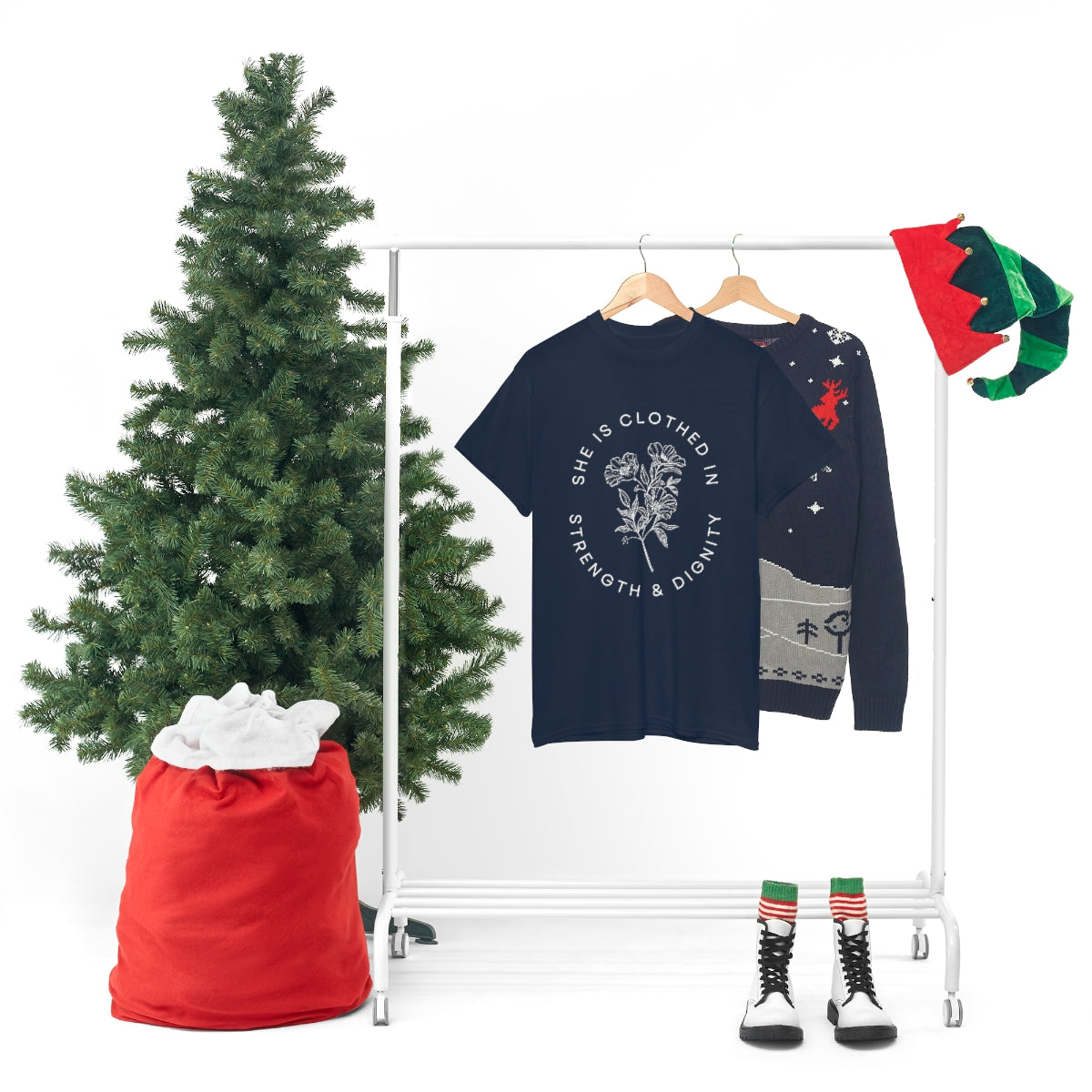 She is Clothed in Strength, Unisex Heavy Cotton Tee