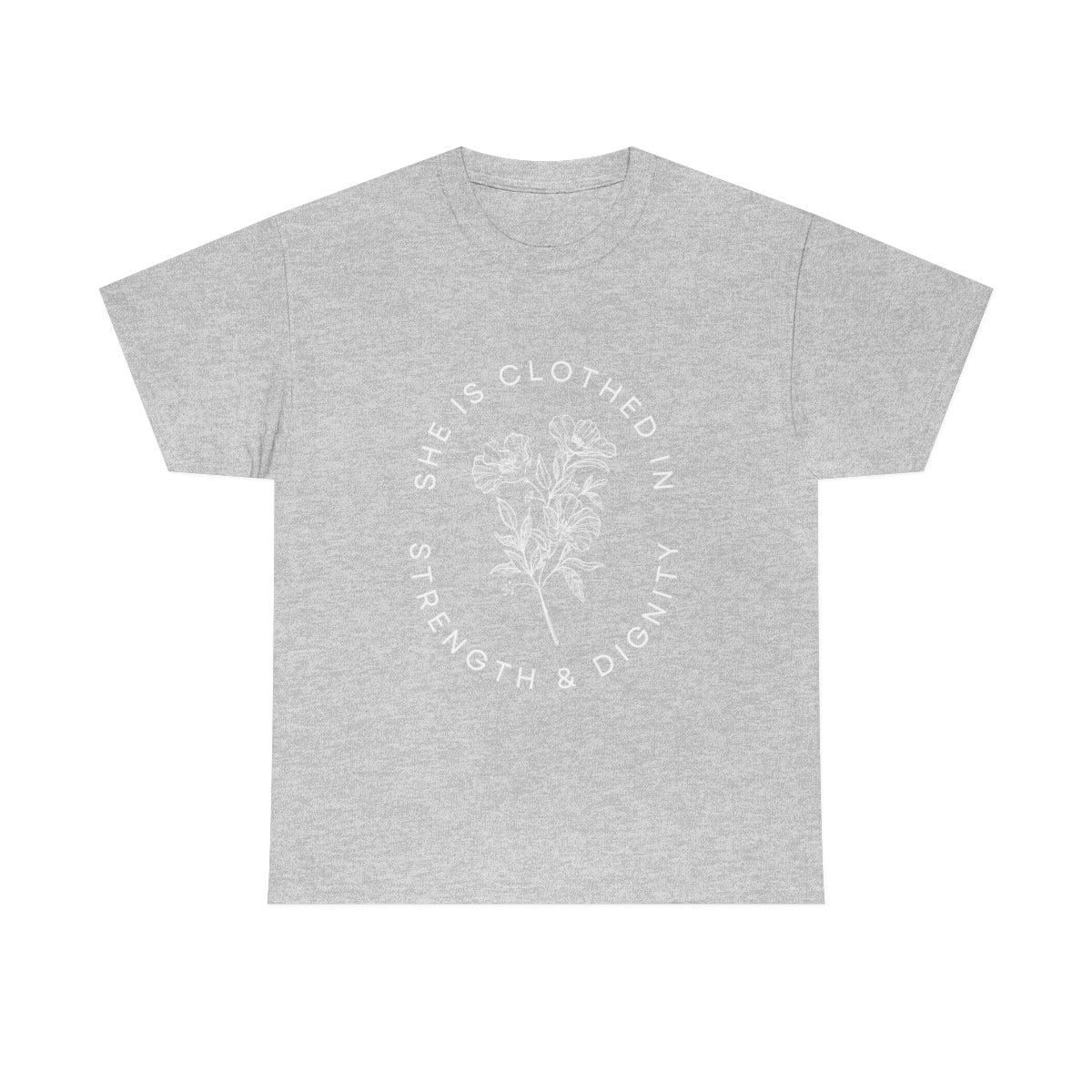She is Clothed in Strength, Unisex Heavy Cotton Tee