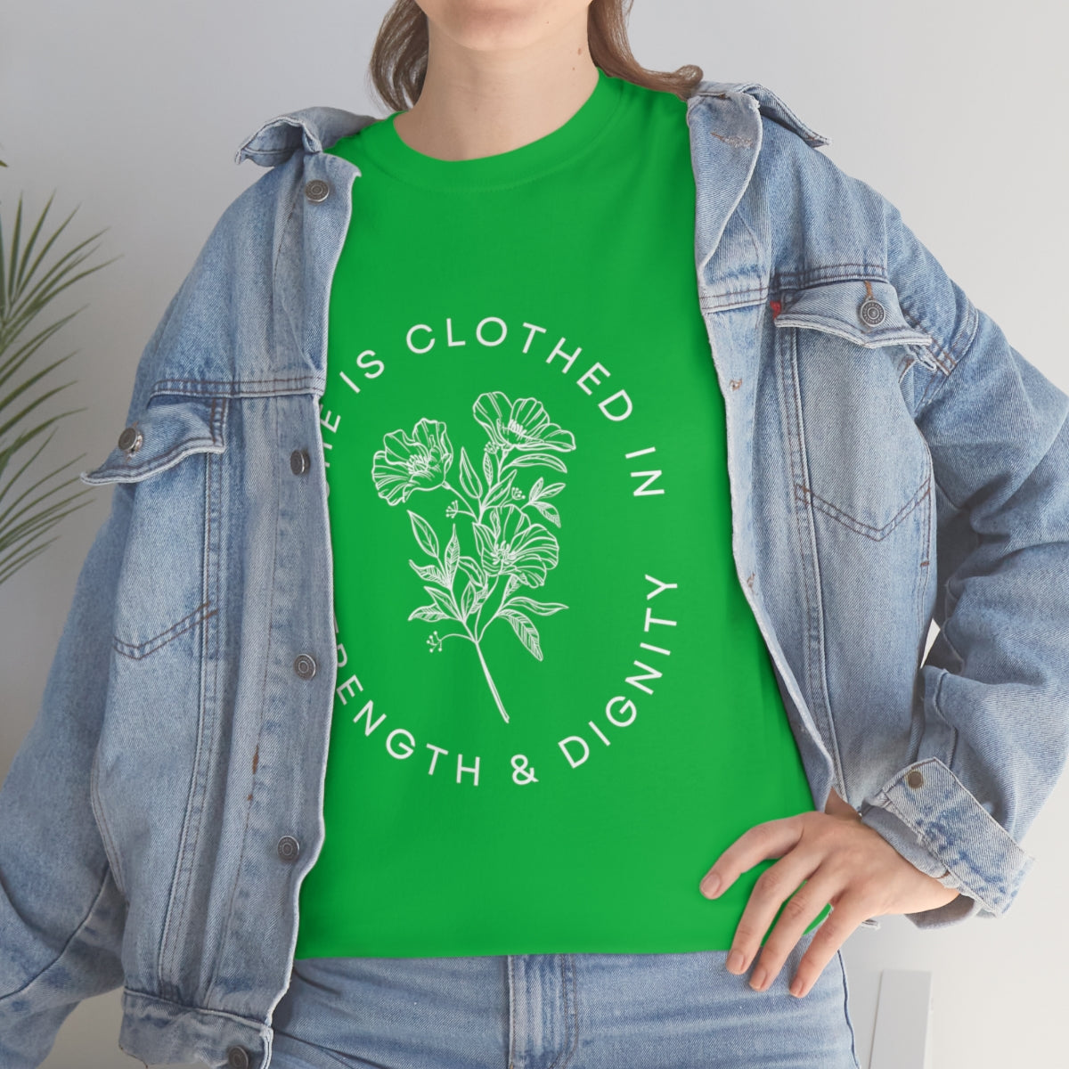 She is Clothed in Strength, Unisex Heavy Cotton Tee