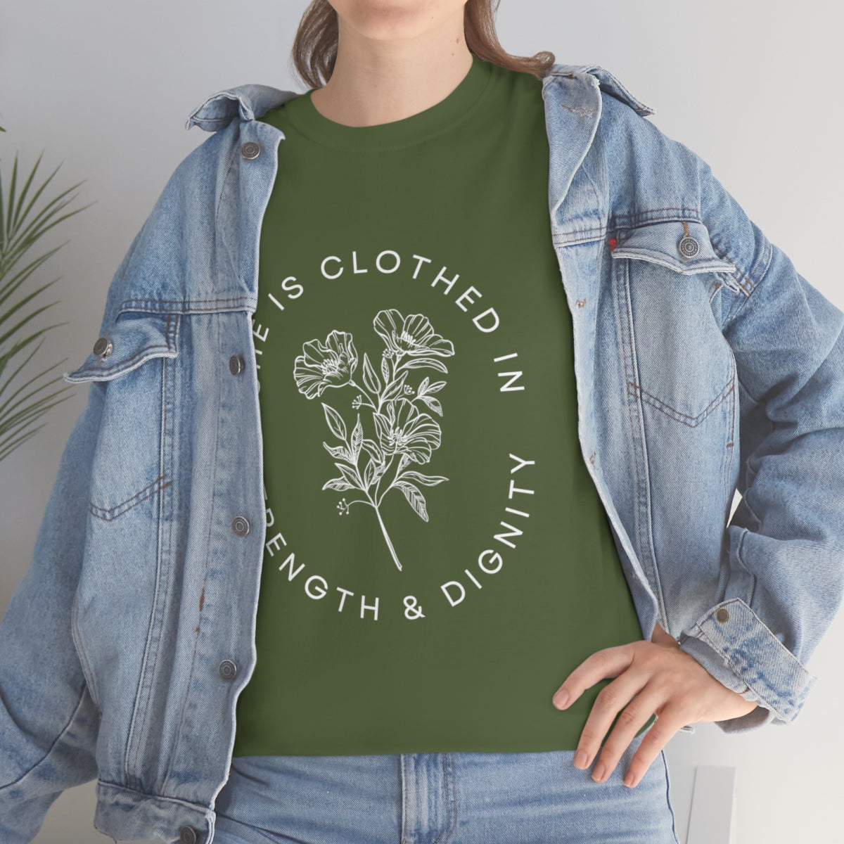 She is Clothed in Strength, Unisex Heavy Cotton Tee