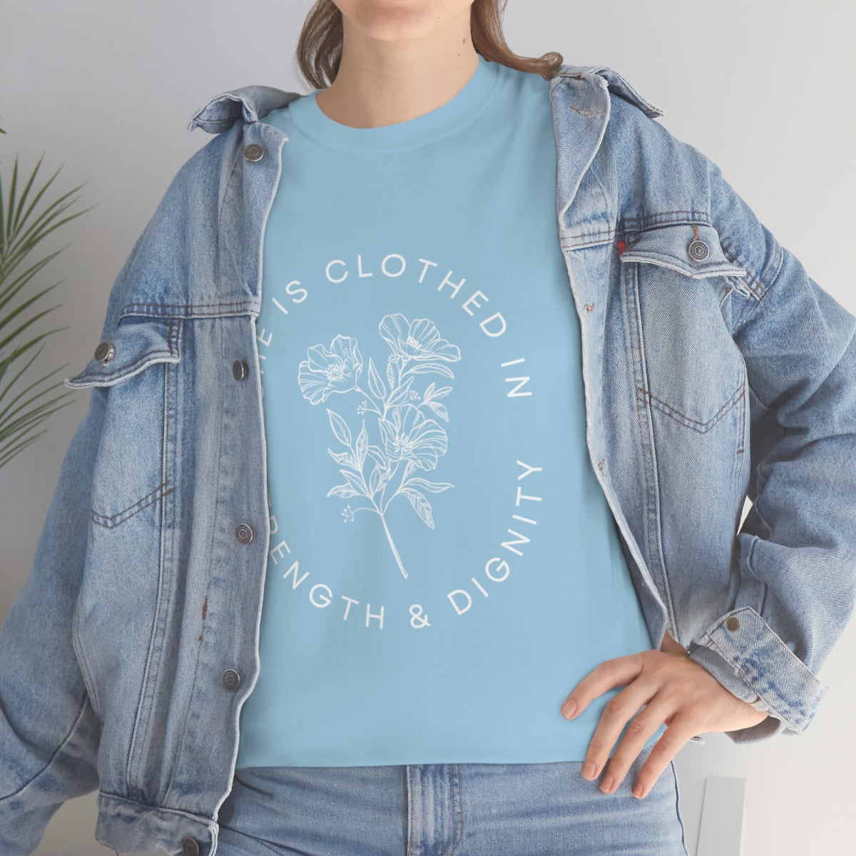 She is Clothed in Strength, Unisex Heavy Cotton Tee
