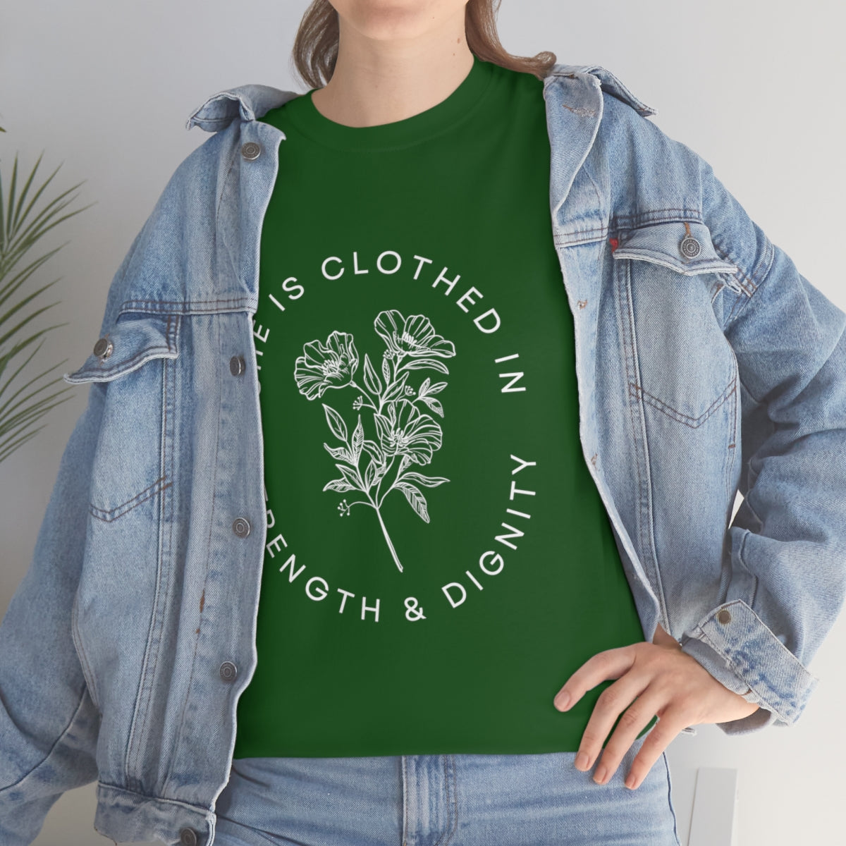 She is Clothed in Strength, Unisex Heavy Cotton Tee