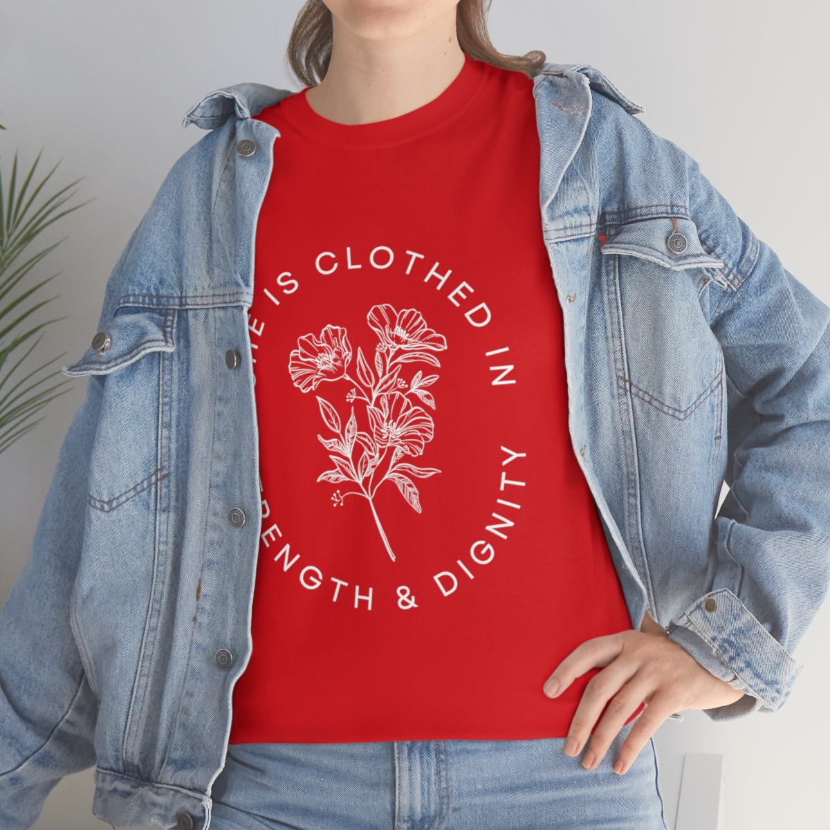 She is Clothed in Strength, Unisex Heavy Cotton Tee