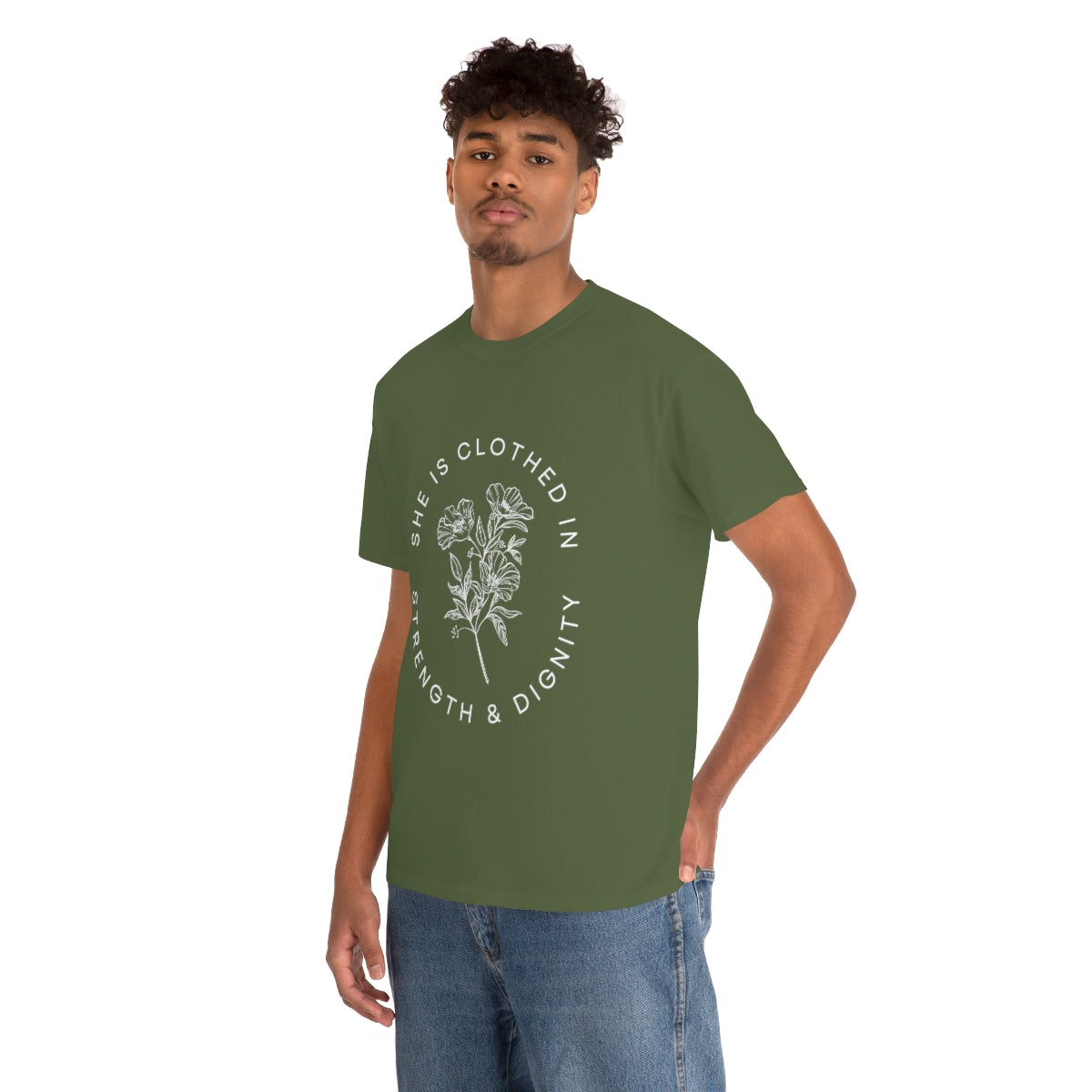 She is Clothed in Strength, Unisex Heavy Cotton Tee