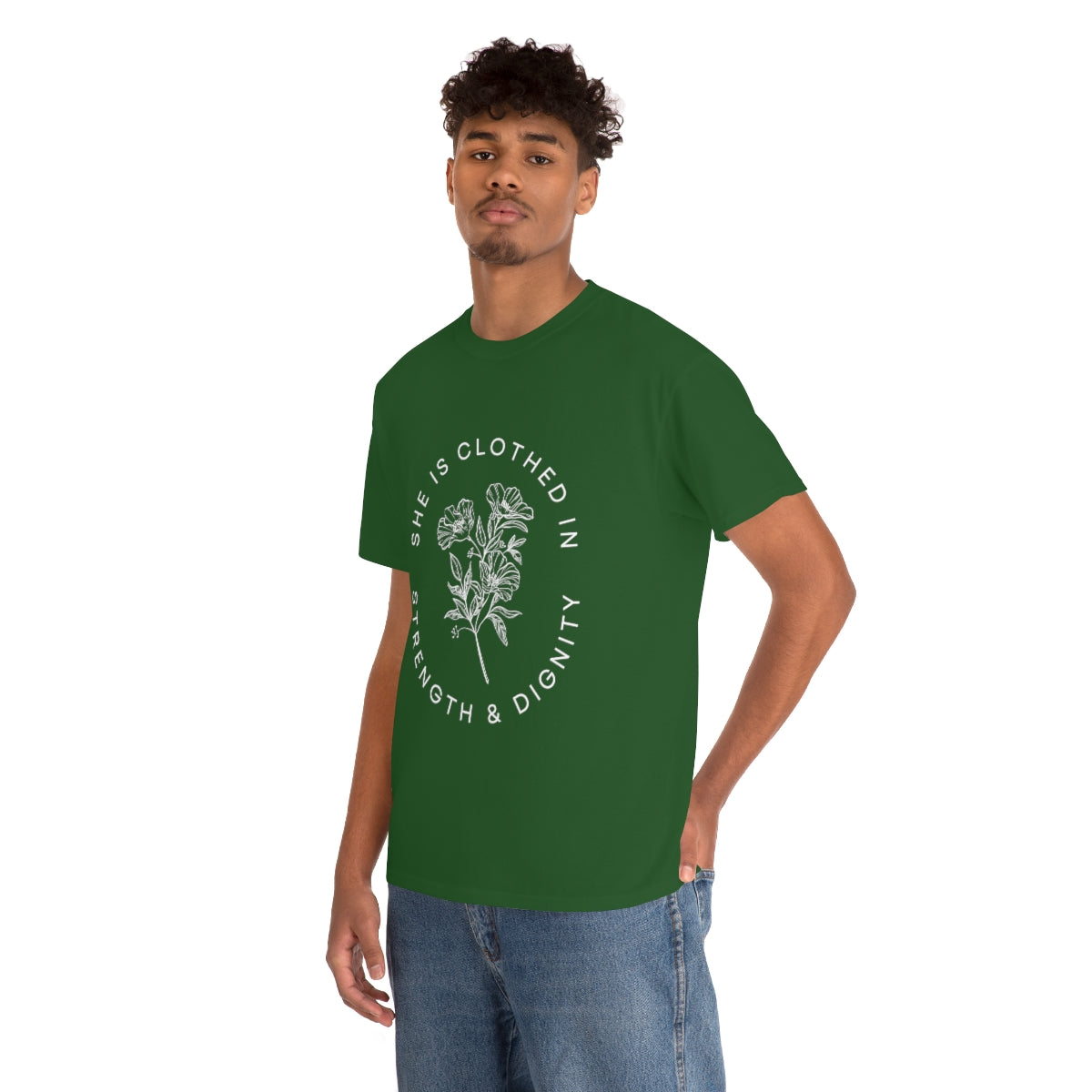 She is Clothed in Strength, Unisex Heavy Cotton Tee