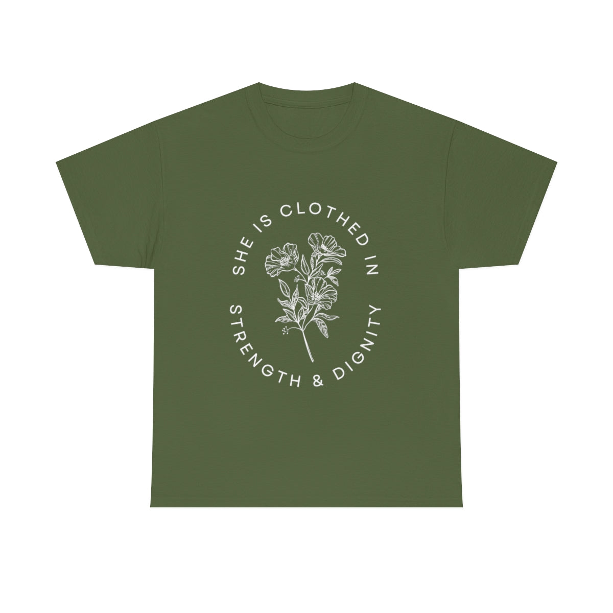She is Clothed in Strength, Unisex Heavy Cotton Tee