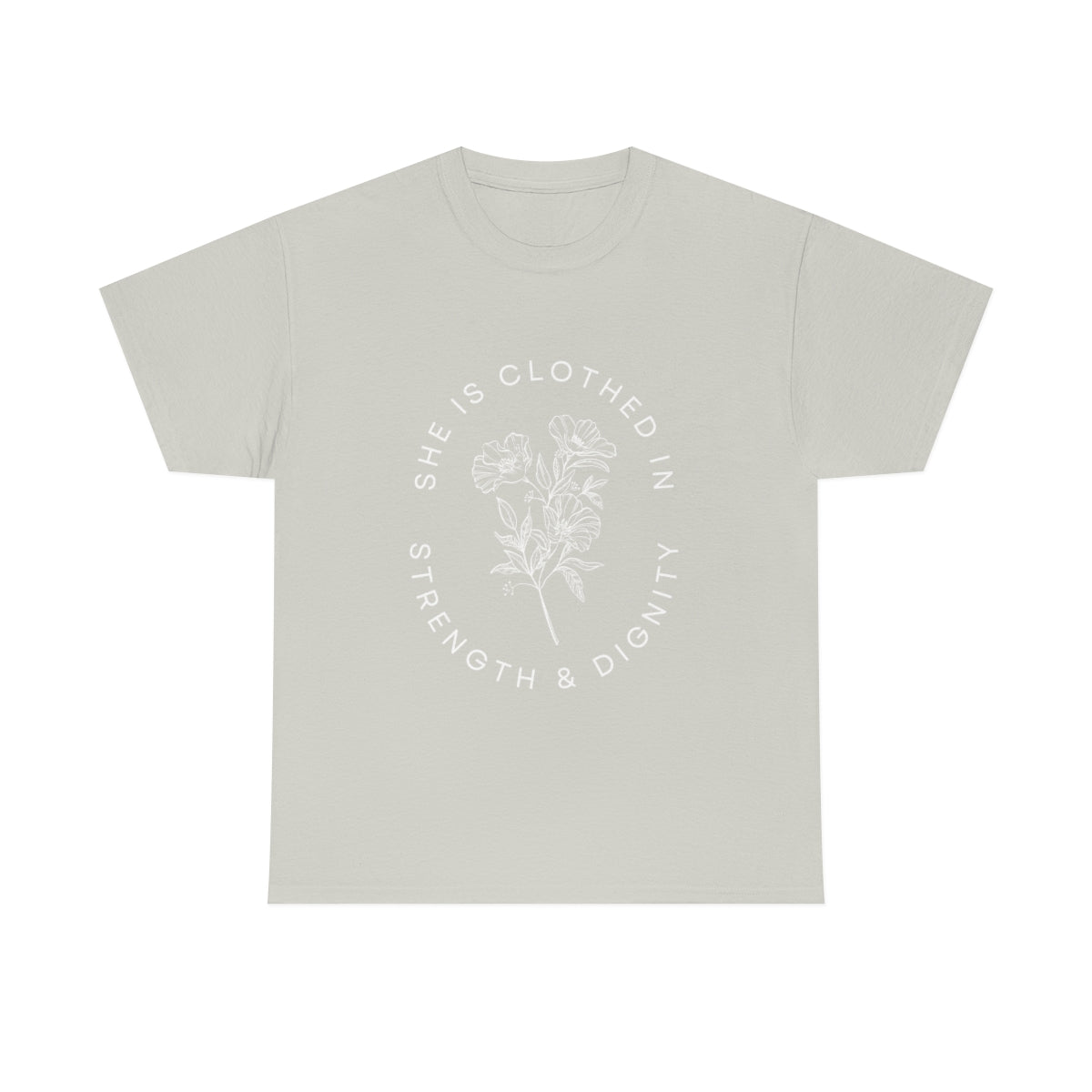 She is Clothed in Strength, Unisex Heavy Cotton Tee